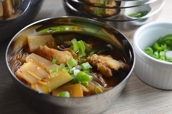 agu jjim or spicy Korean monkfish stew