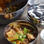 agu jjim or spicy Korean monkfish stew