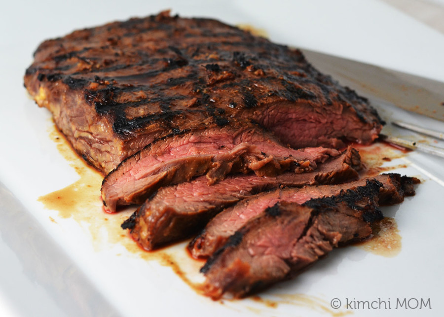 Miso Marinated Grilled Flank Steak #FWCon #GrillTalk