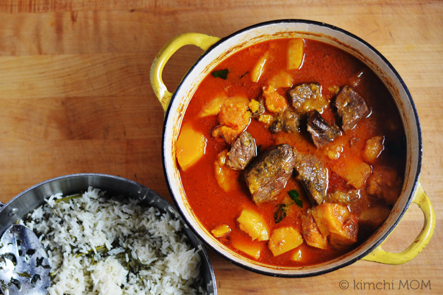 Thai Red Curry with Beef and Butternut Squash #SundaySupper