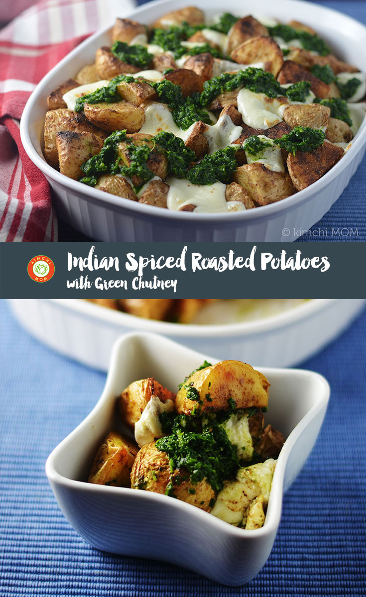 INDIAN SPICED ROASTED POTATOES WITH GREEN CHUTNEY #FWCon #SundaySupper