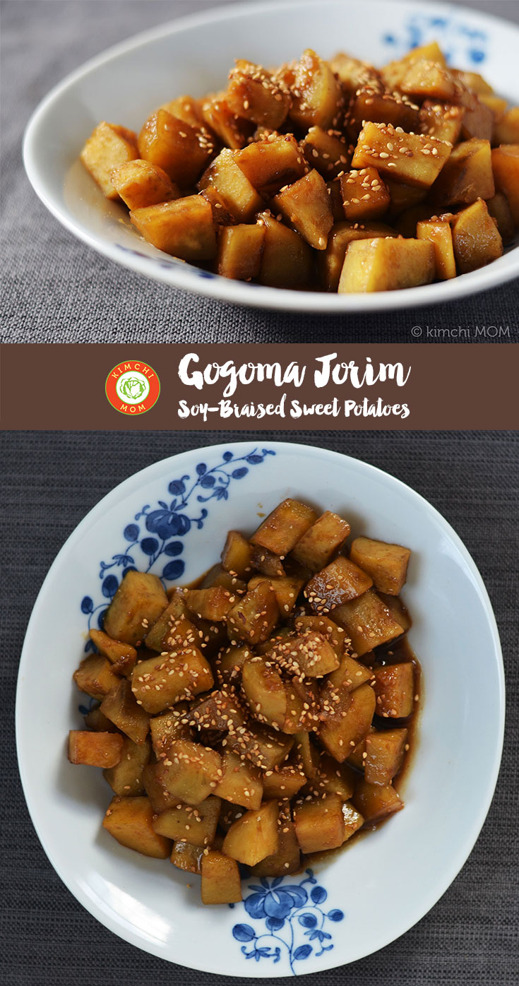 Gogoma Jorim (Korean Soy-Braised Sweet Potatoes) #SundaySupper