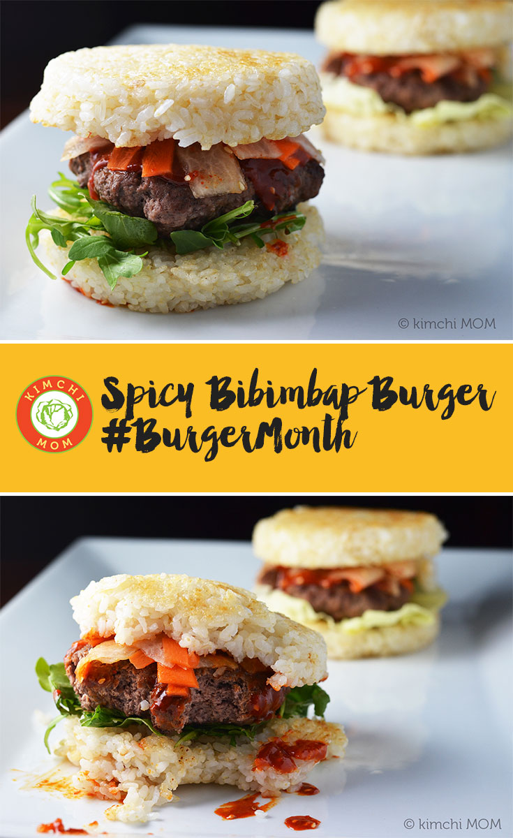 Spicy Bibimbap Burger for #BurgerMonth - kimchi MOM