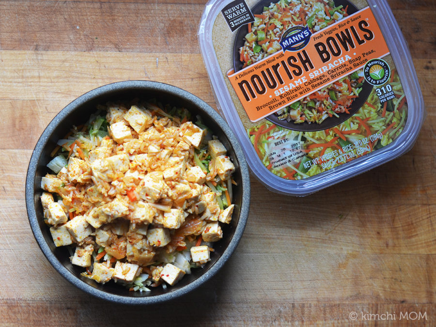 Sesame Sriracha Bowl with Kimchi Tofu #SundaySupper #Nourish2Flourish