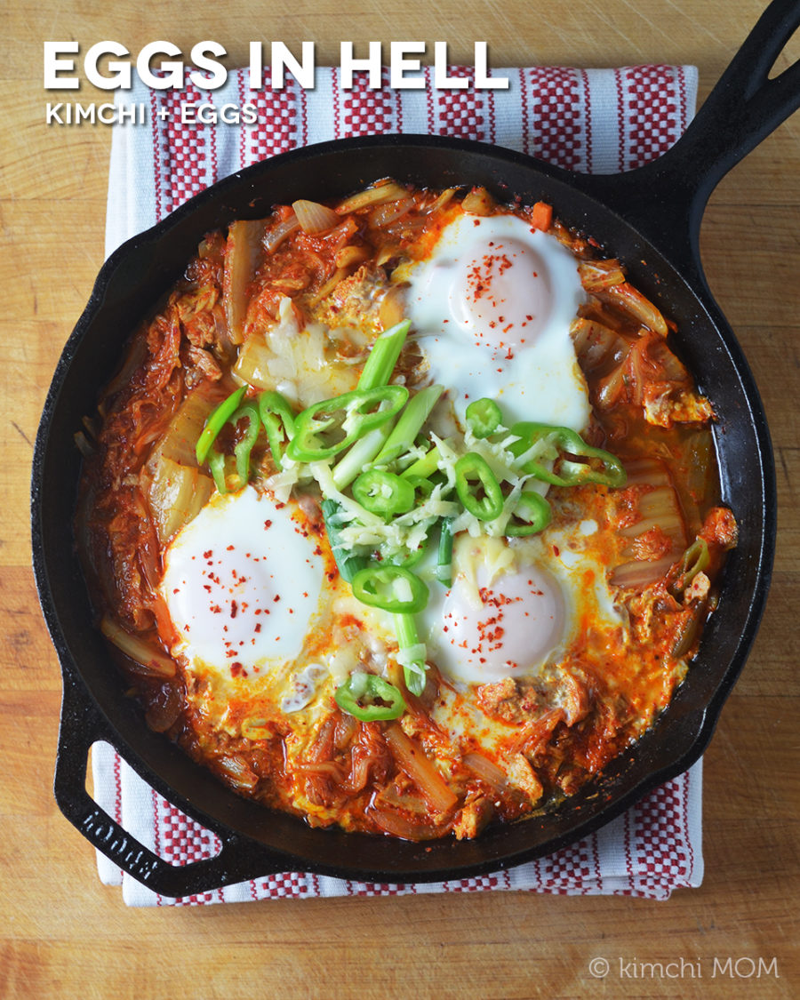 Eggs in tuna kimchi jigae for #BrunchWeek.
