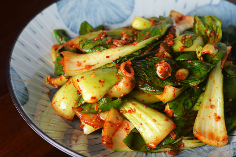 Quick Kimchi or Geotjori Recipe with Baby Shanghai Bok Choy